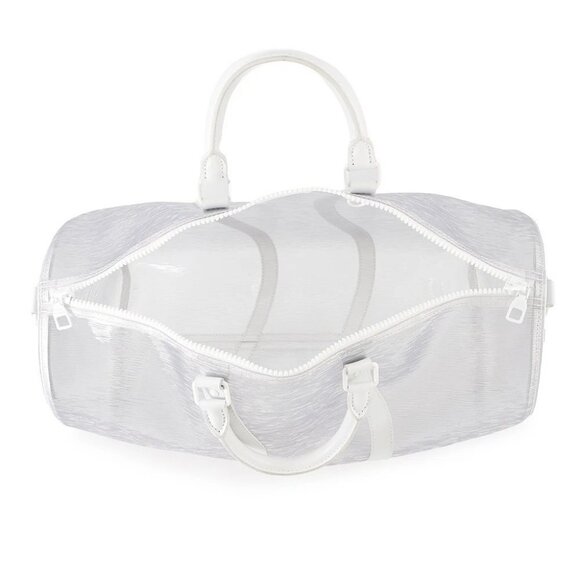 LOUIS VUITTON Epi Leather Plage Keepall Bandouliere Size 50 PVC White - Picture 15 of 16